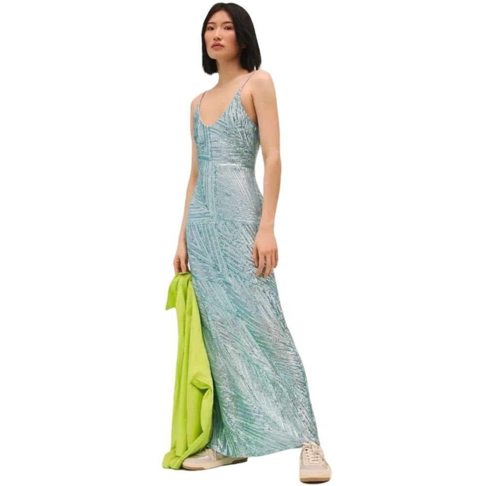 Anthropologie Let Me Be Scoop-Neck Deco Shine Dress